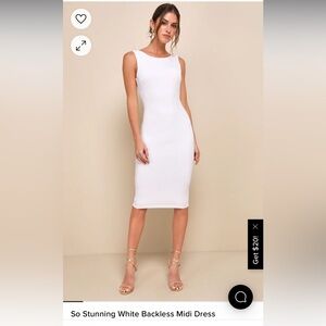 So Stunning White Backless Midi Dress
Lulus - White - XS & S